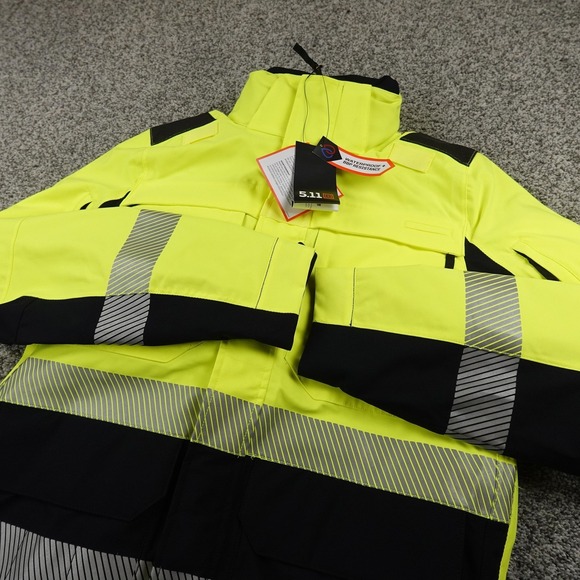 NEW 5.11 Tactical Jacket Mens S Yellow Responder Hi Vis 2.0 Parka Coat Work Duty
